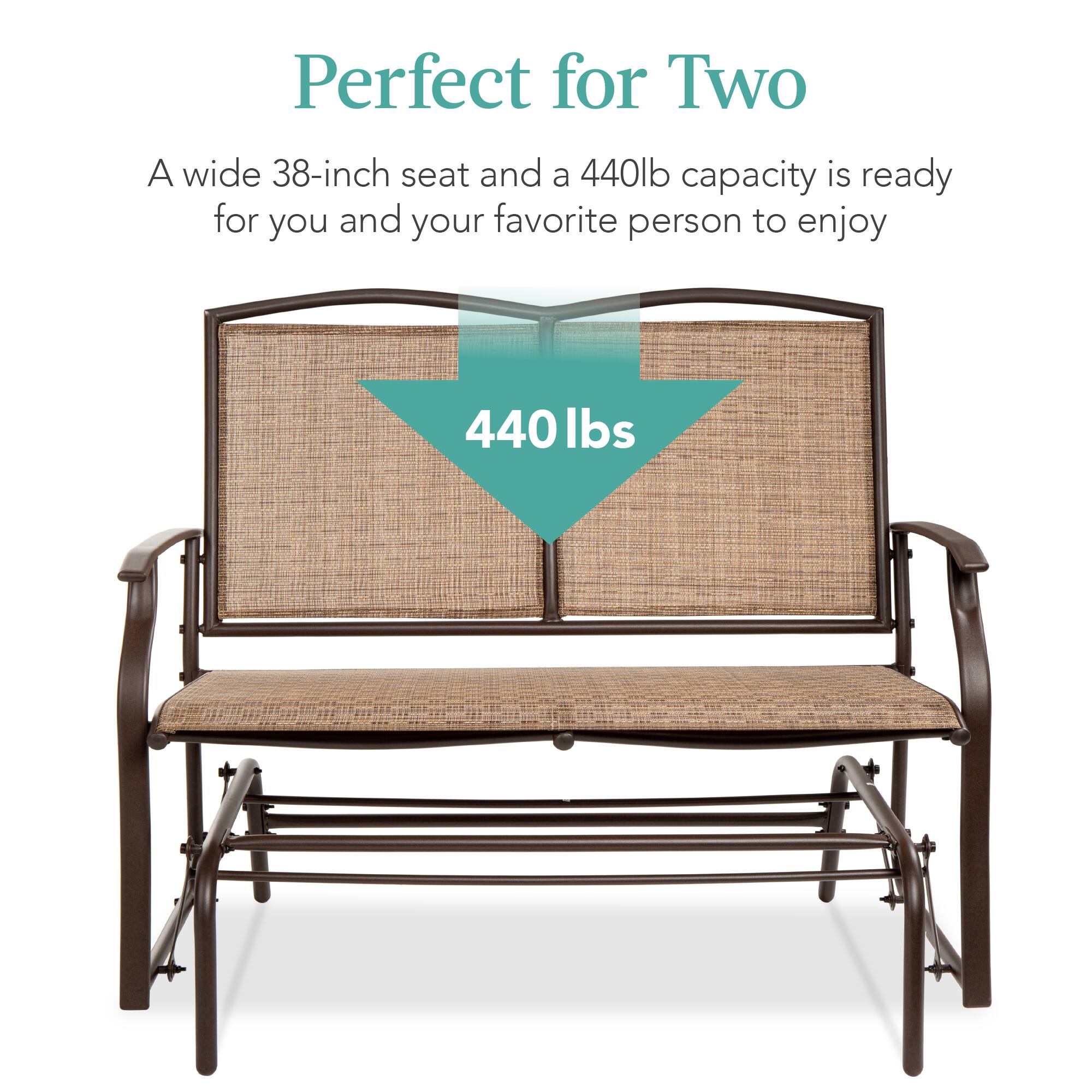 Perfect for Two

A wide 38-inch seat and a 440lb capacity is ready for you and your favorite person to enjoy

440 lbs