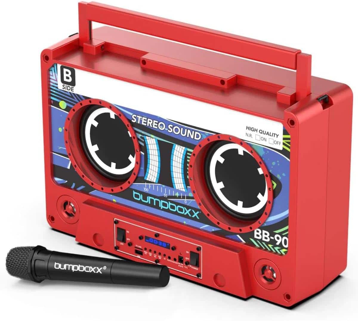 Bumpboxx - Remixx Bluetooth Boombox Bluetooth Speaker with The Looks of a Cassette | Bringing Back The Retro Cassette Vibe - Red