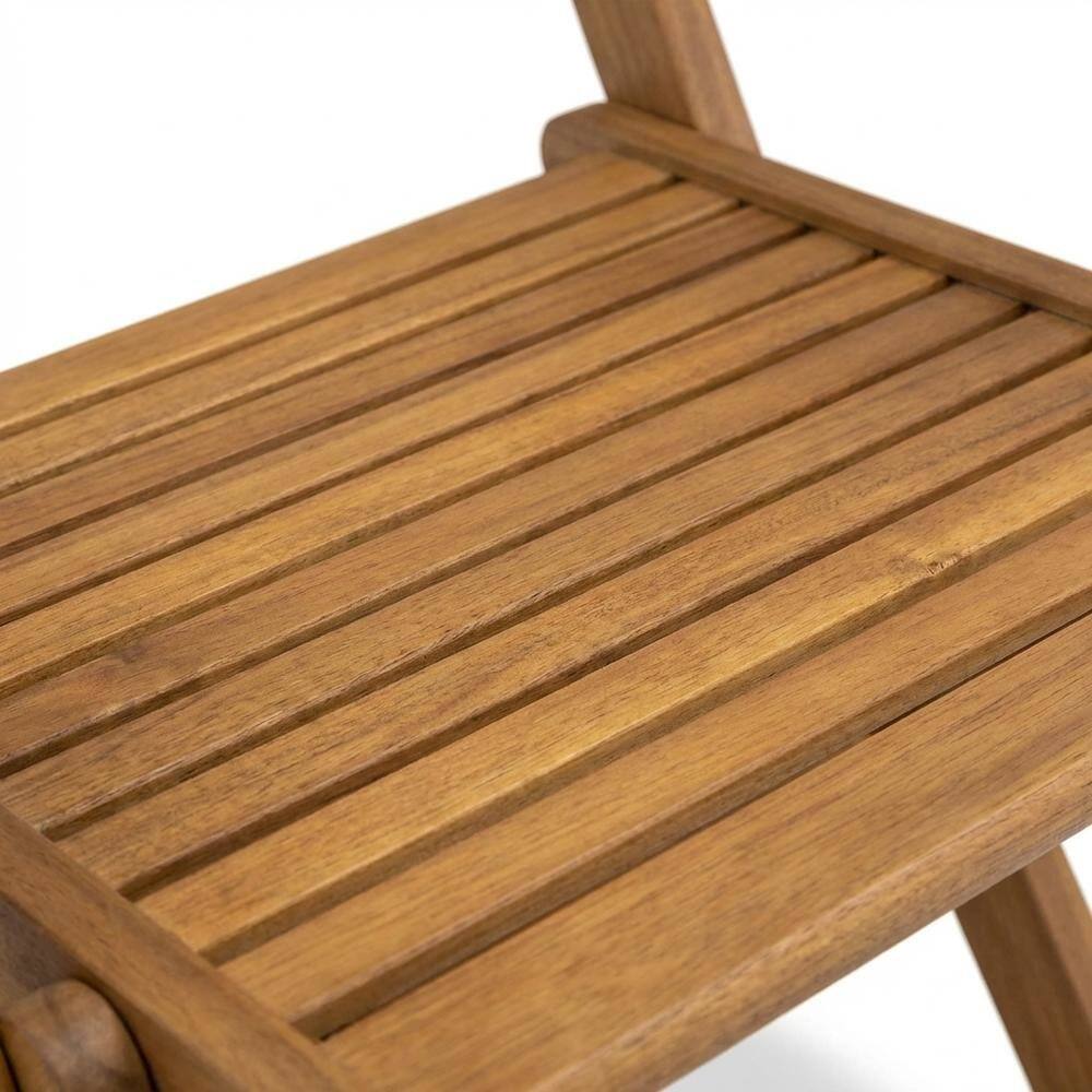Left. Outdoor Escape - Oil-Finish Wooden Patio Chairs with Sturdy Frame and Weatherproof Finish - Brown.