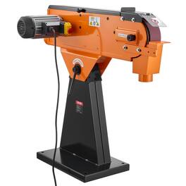 VEVOR - 3" x 79" Belt Grinder Sander, 2200W 1000RPM Industrial-Grade Grinding Sanding Machine with 0° - 45° Adjustable Angle - Orange;Black