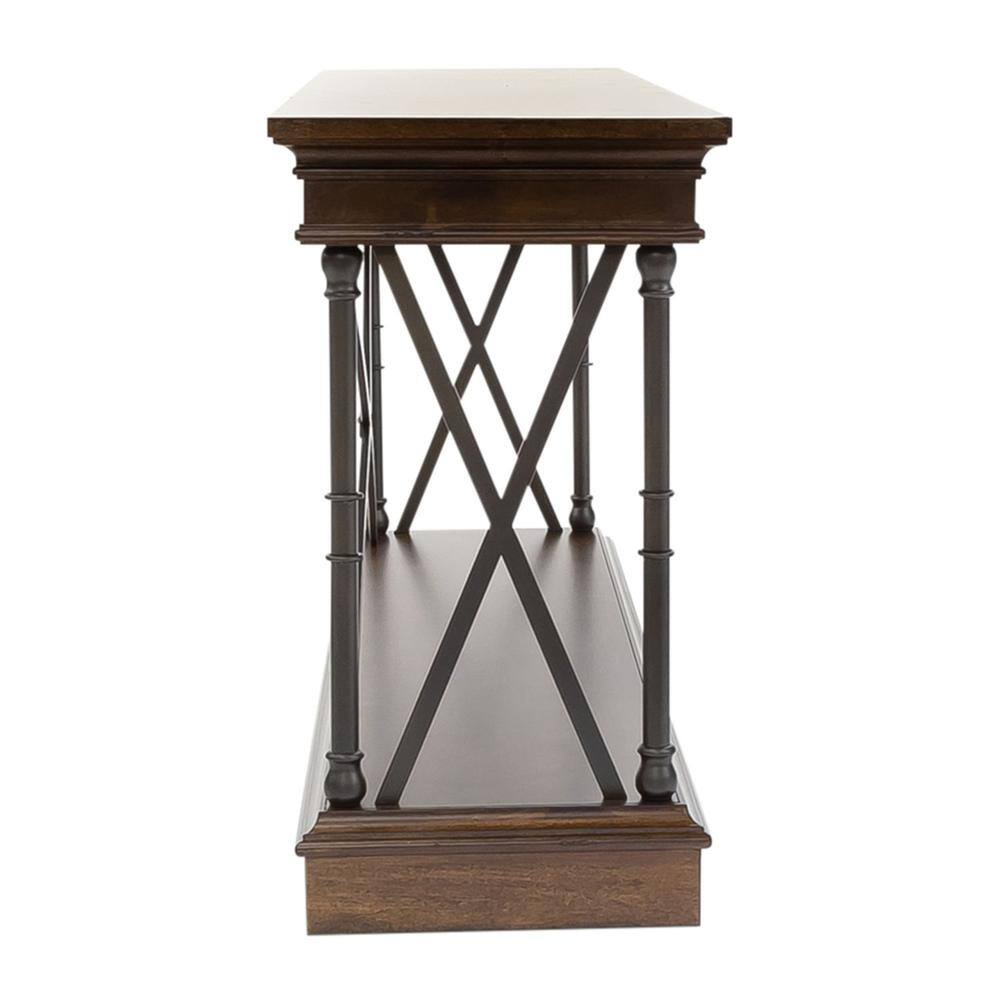 Left. Liberty Furniture Industries - Tribeca Sofa Table in Cordovian Brown - Brown.