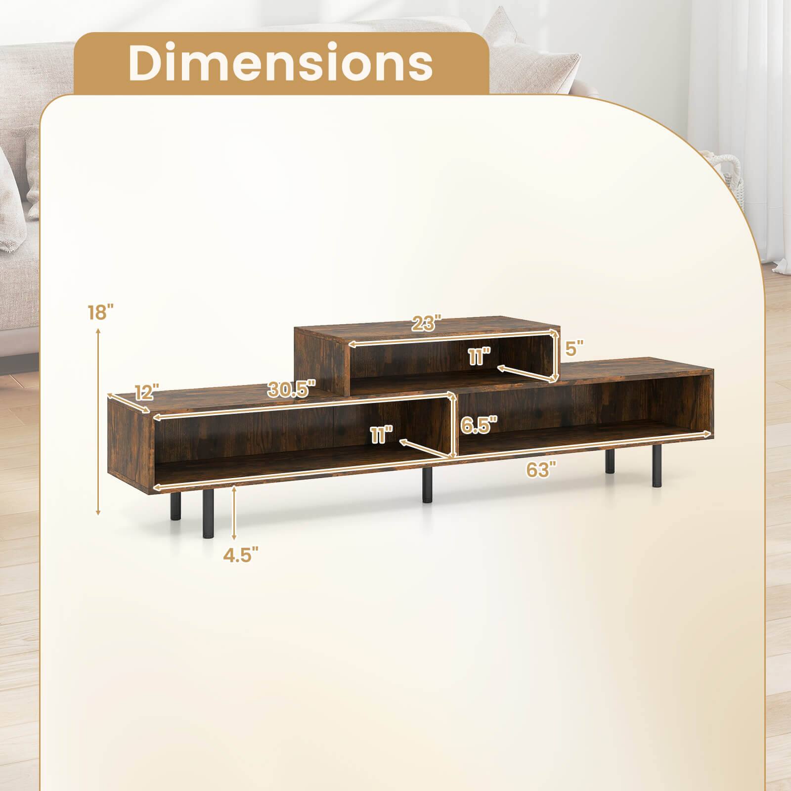 Dimensions: 18" x 12" x 30.5" x 11" x 23" x 11" x 6.5" x 5" x 63" x 4.5"