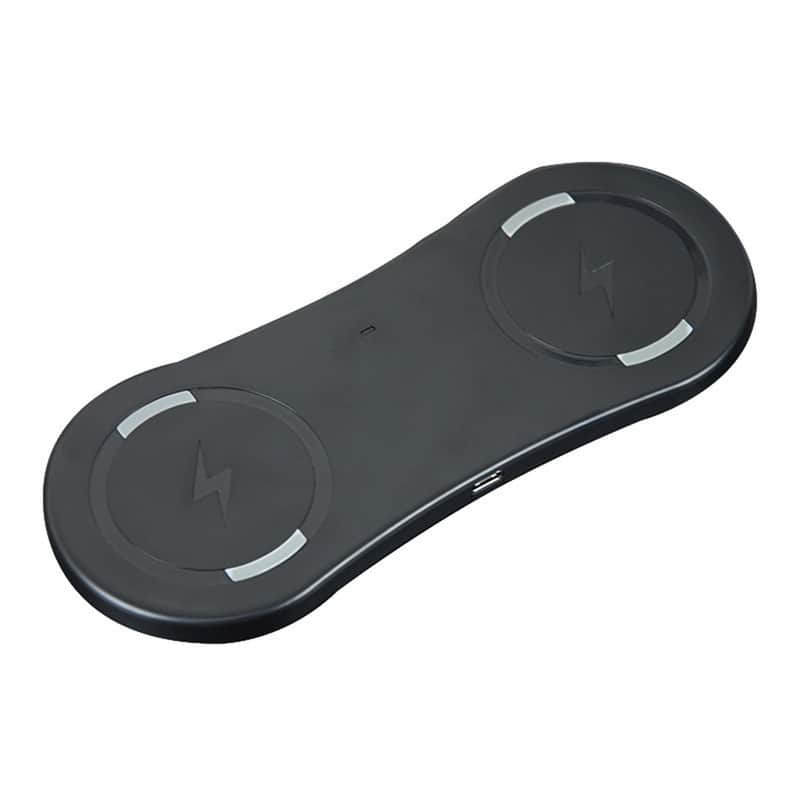 SKRAN - Dual 15W Wireless Charger for iPhone - 2-in-1 30W Fast Charging, Anti-Slip Desktop Stand, Compatible with Apple Devices - Black