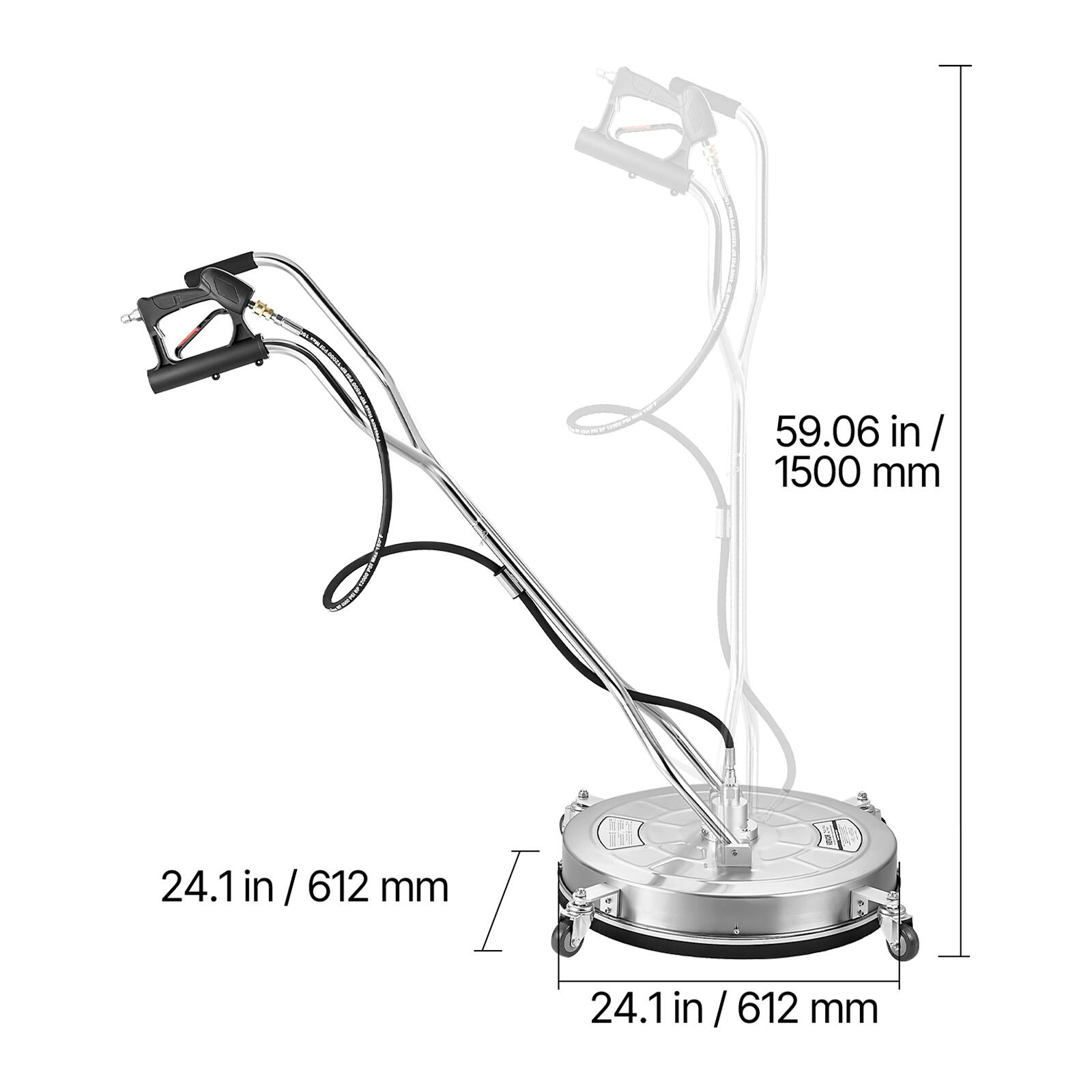 59.06 in / 1500 mm  
24.1 in / 612 mm  
24.1 in / 612 mm