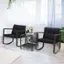 Alt View 3. Costway - 3PCS Patio Rattan Furniture Set Rocking Chairs Cushioned Sofa - Black.