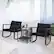 Alt View 3. Costway - 3PCS Patio Rattan Furniture Set Rocking Chairs Cushioned Sofa - Black.