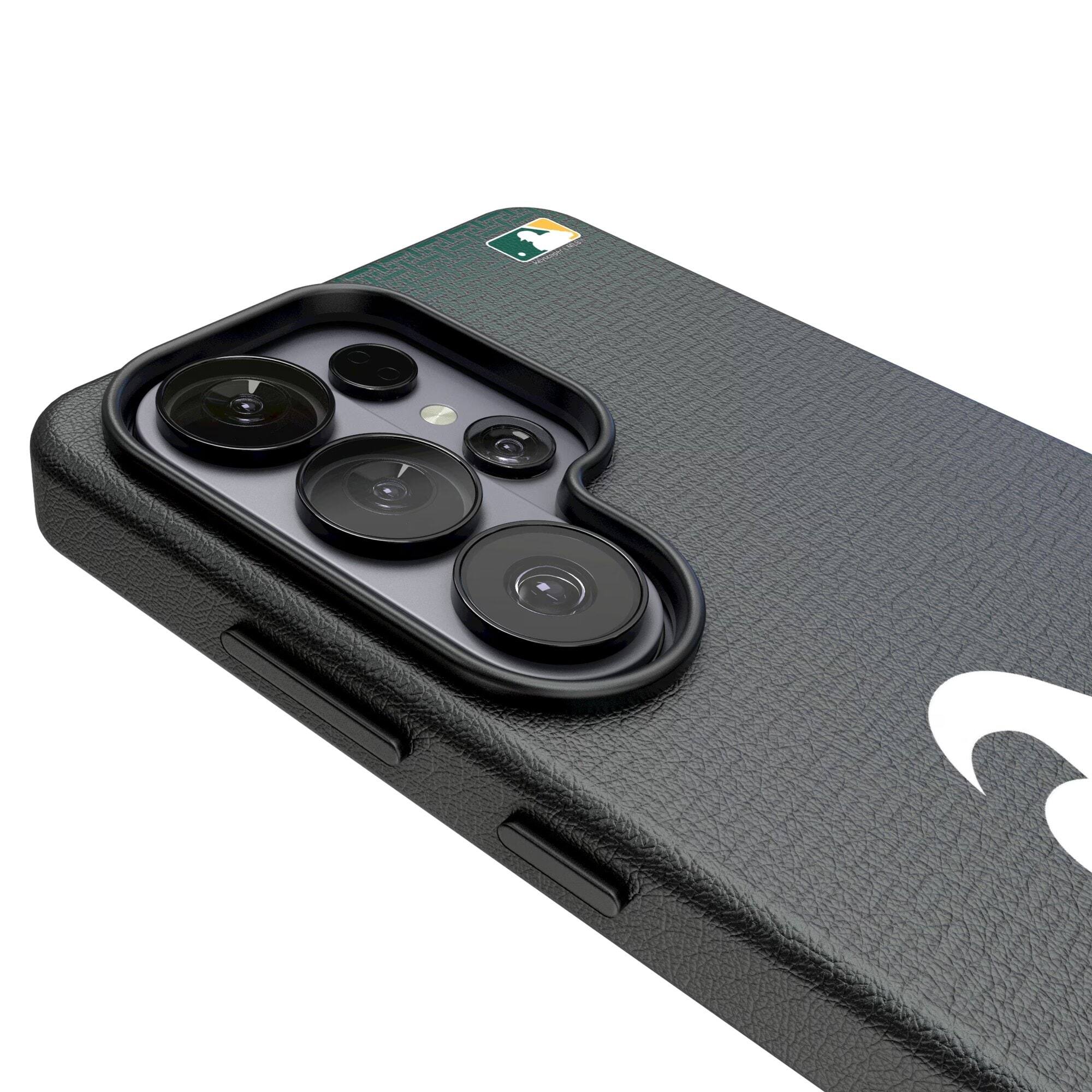 Alt View 2. Keyscaper - Athletics Linen Galaxy Magnetic Bump Case - S25 Ultra - Black.