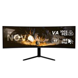 Arozzi - – Nova 49" Curved VA Dual QHD 165Hz Super Ultrawide Gaming Monitor – - Black