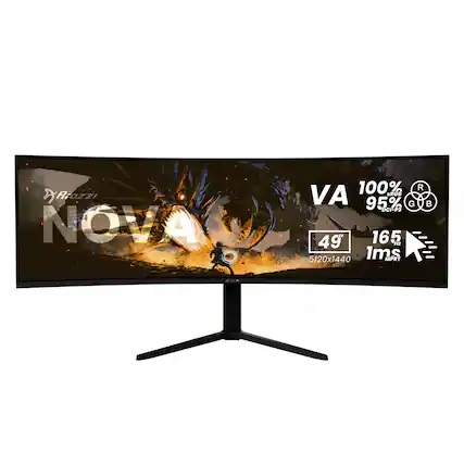 Arozzi NOVA 100% RGB 95% DCI-P3 VA 49" 165Hz 1ms 5120x1440 MPRT