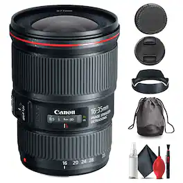 Canon - EF 16-35mm f/4L IS USM Lens (9518B002) + Filter Kit + Cap Keeper + More - Black