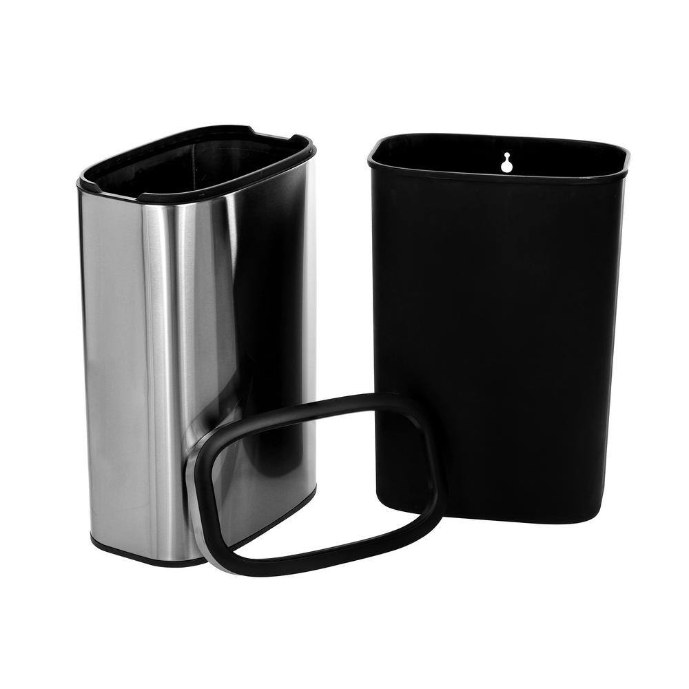 Angle. Alpine Industries - Stainless Steel 10.5 Gallon Kitchen Indoor Trash Can - Stainless Steel.