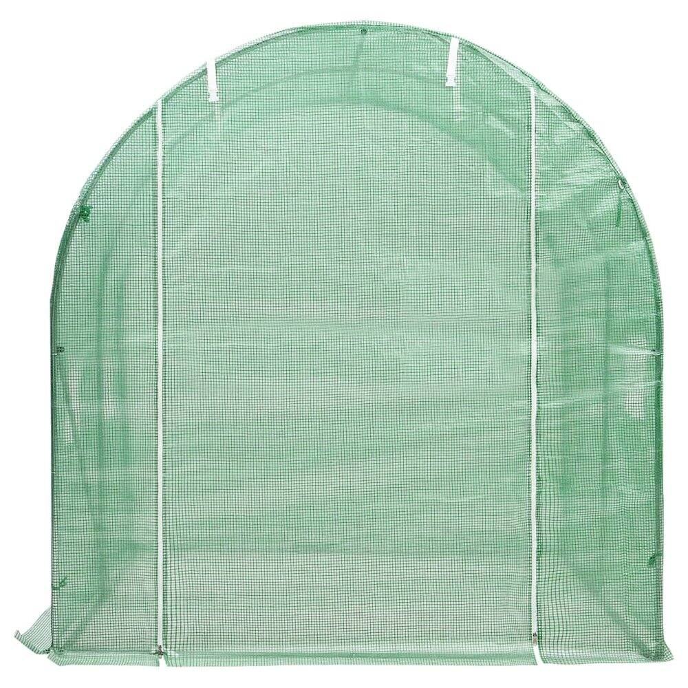 Alt View 2. vidaXL - vidaXL Greenhouse Green Galvanized steel, PE mesh fabric Medium - Green.