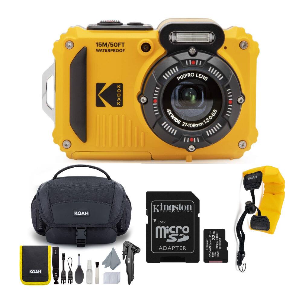 Kodak - PIXPRO WPZ2 Rugged Waterproof 16MP Digital Camera with Accessory Bundle - Yellow