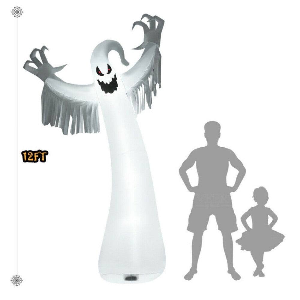 Alt View 2. Boyel Living - Spooky 12ft Ghost with Lights Halloween Decoration - White.