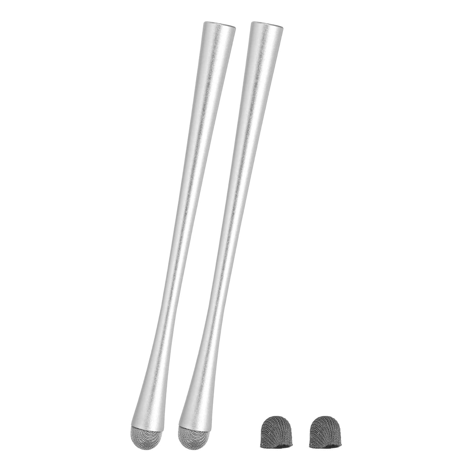 Unique Bargains - 2pcs Slim Waist Stylus Pens 2 in 1 High Sensitivity Universal Pen Capacitive Stylus for Touch Screen Devices - Silver