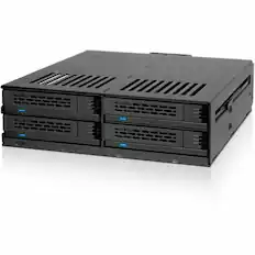 Front. Icy Dock - Icy Dock ExpressCage MB324SP-1B Drive Enclosure for 5.25" SATA/600, 12Gb/s SAS Rack-mountable - Black - Hot Swappable.