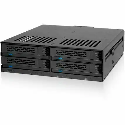 Front. Icy Dock - Icy Dock ExpressCage MB324SP-1B Drive Enclosure for 5.25" SATA/600, 12Gb/s SAS Rack-mountable - Black - Hot Swappable.
