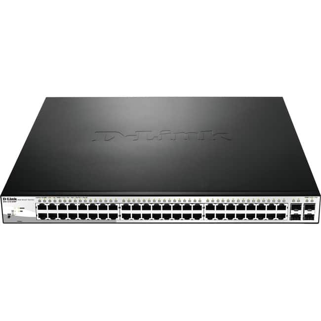 D-Link - DGS-1210-52MP Ethernet Switch - 52 Ports - Manageable - Gigabit Ethernet - 10/100/1000Base-T, 1000Base-X - 3 - Black