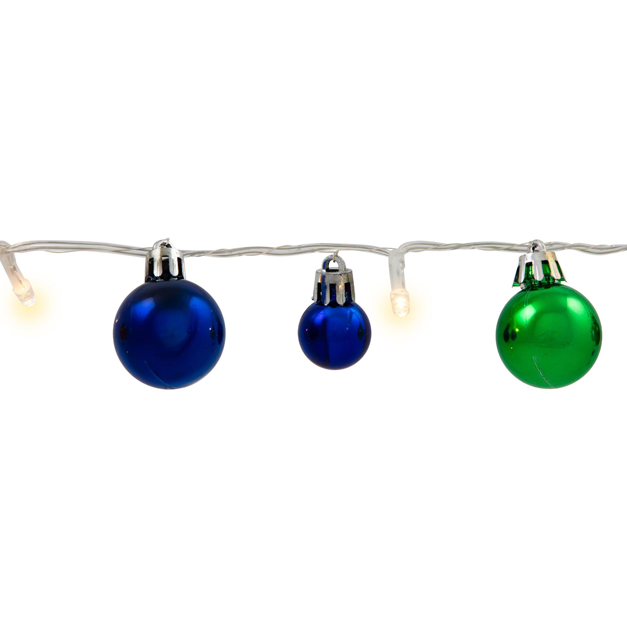 Alt View 3. Northlight - Ornament String Light Christmas Garland - LED Warm White - 3' - 10ct - Multicolor - Multi.