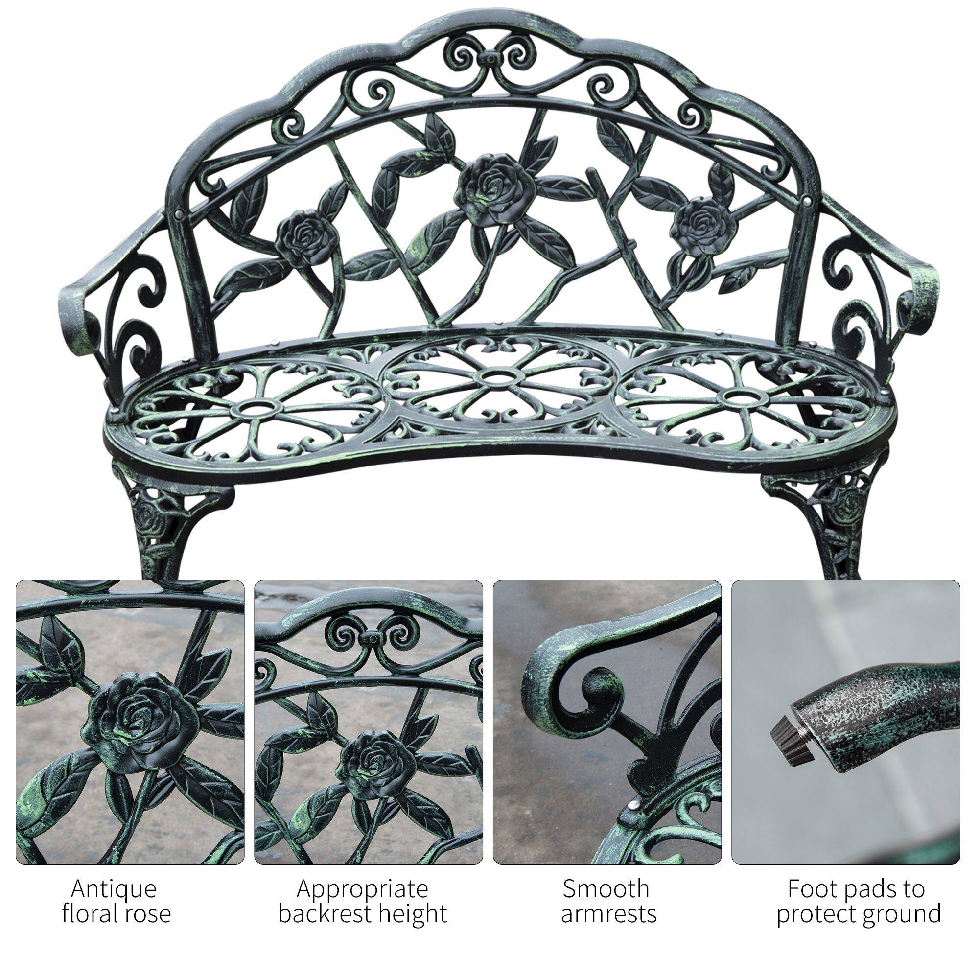 Antique floral rose, Appropriate backrest height, Smooth armrests, Foot pads to protect ground