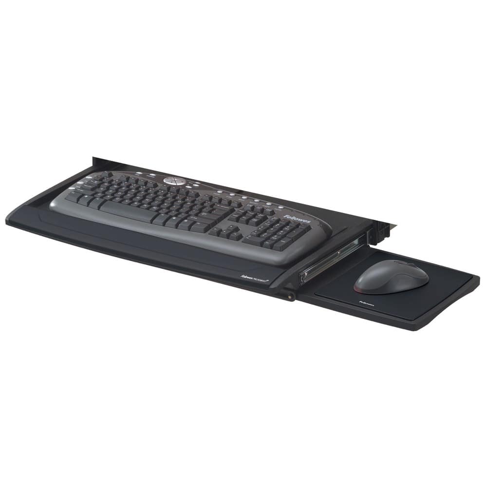 Front. Fellowes - 8031207 20.5 in. x 11.13 in. Deluxe Keyboard Drawer - Black.