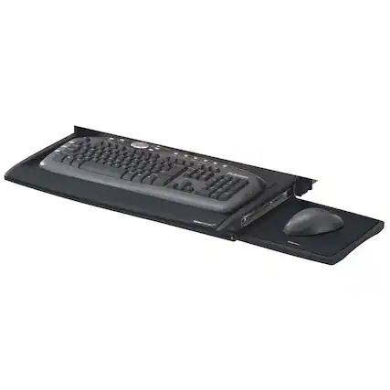 Front. Fellowes - 8031207 20.5 in. x 11.13 in. Deluxe Keyboard Drawer - Black.