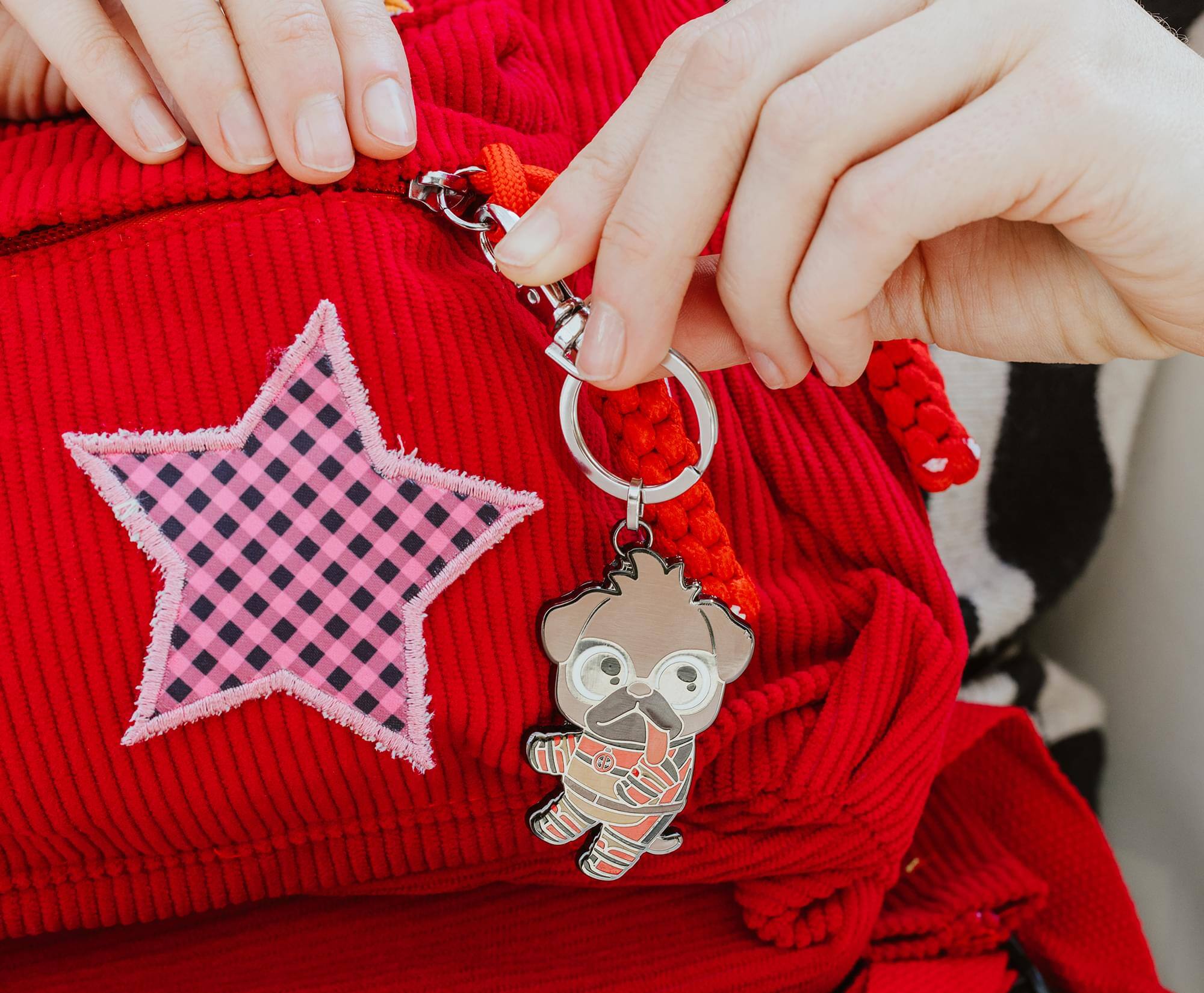 Alt View 5. SalesOne LLC - Marvel Studios Deadpool & Wolverine Dogpool Enamel Keychain - Multi-Color.