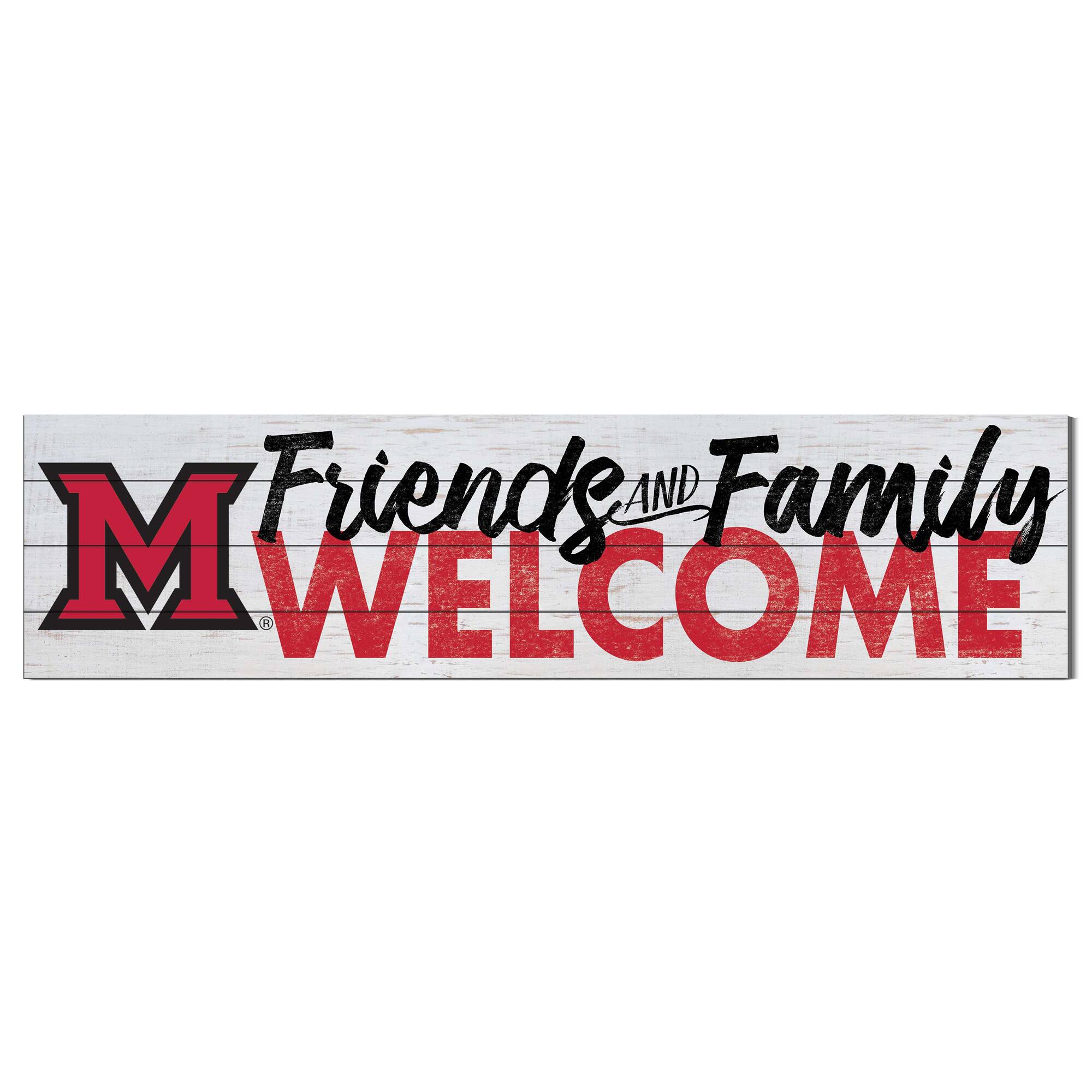 White Miami University RedHawks 10'' x 40'' Friends & Family Welcome Sign