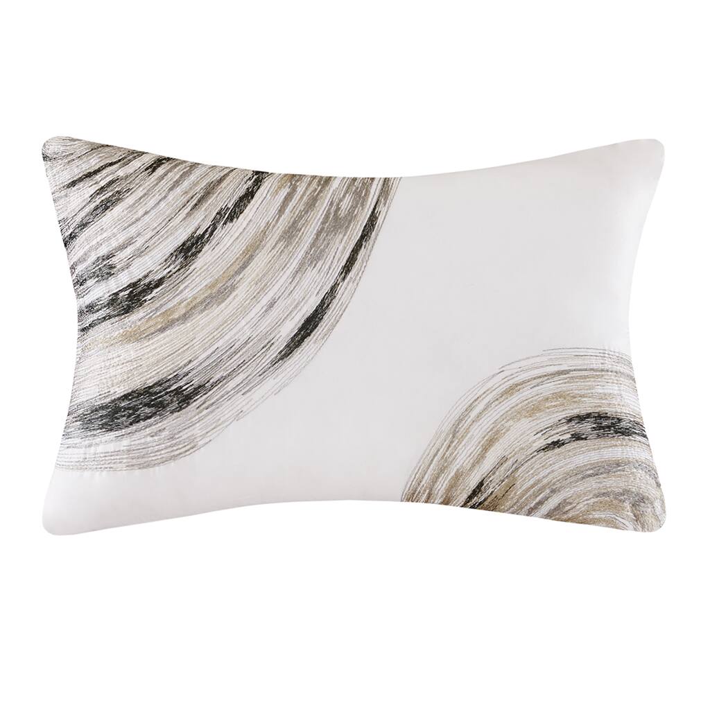 Alt View 2. Gracie Mills - Gracie Mills Ianne Modern Watercolor Stripe Comforter Set with Cotton Bed Sheets - Taupe.