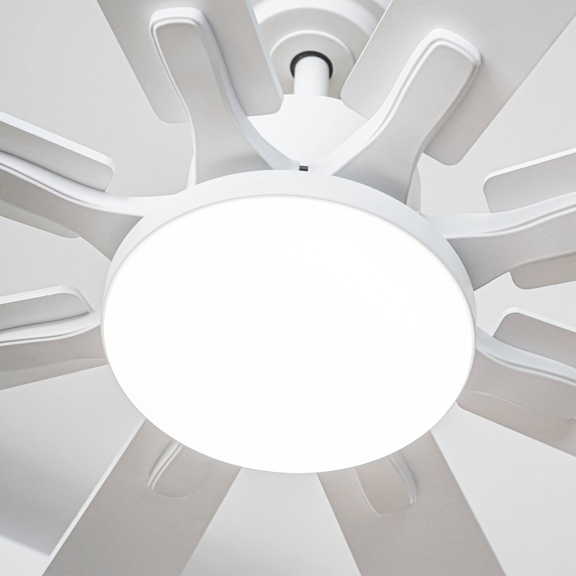 Alt View 4. Vaczon - 72" Modern White 3CCT LED Windmill Ceiling Fan with Light - White.