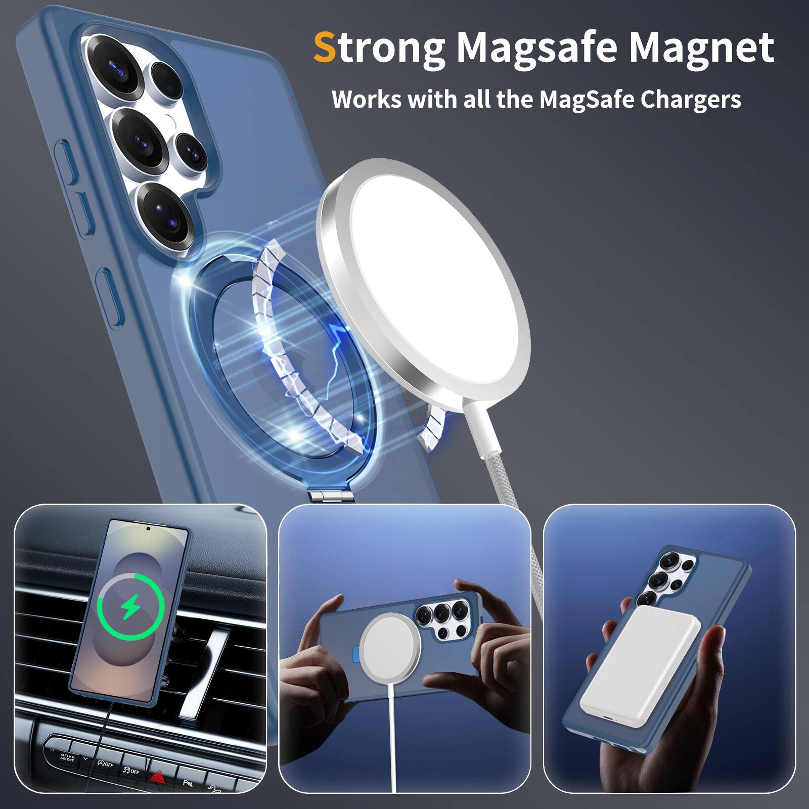 Strong MagSafe Magnet  
Works with all the MagSafe Chargers