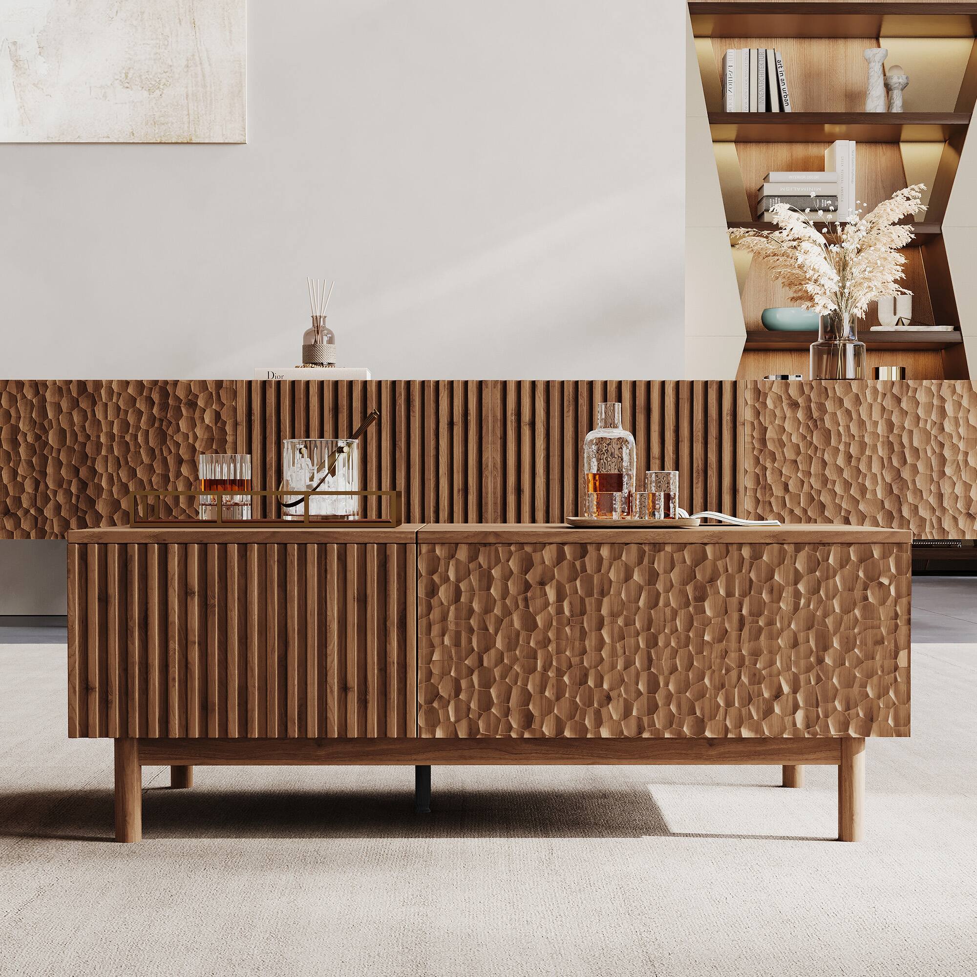 Back. luck idea - 51.1" Lift-top Coffee Table with Storage Drawers - Walnut Color.