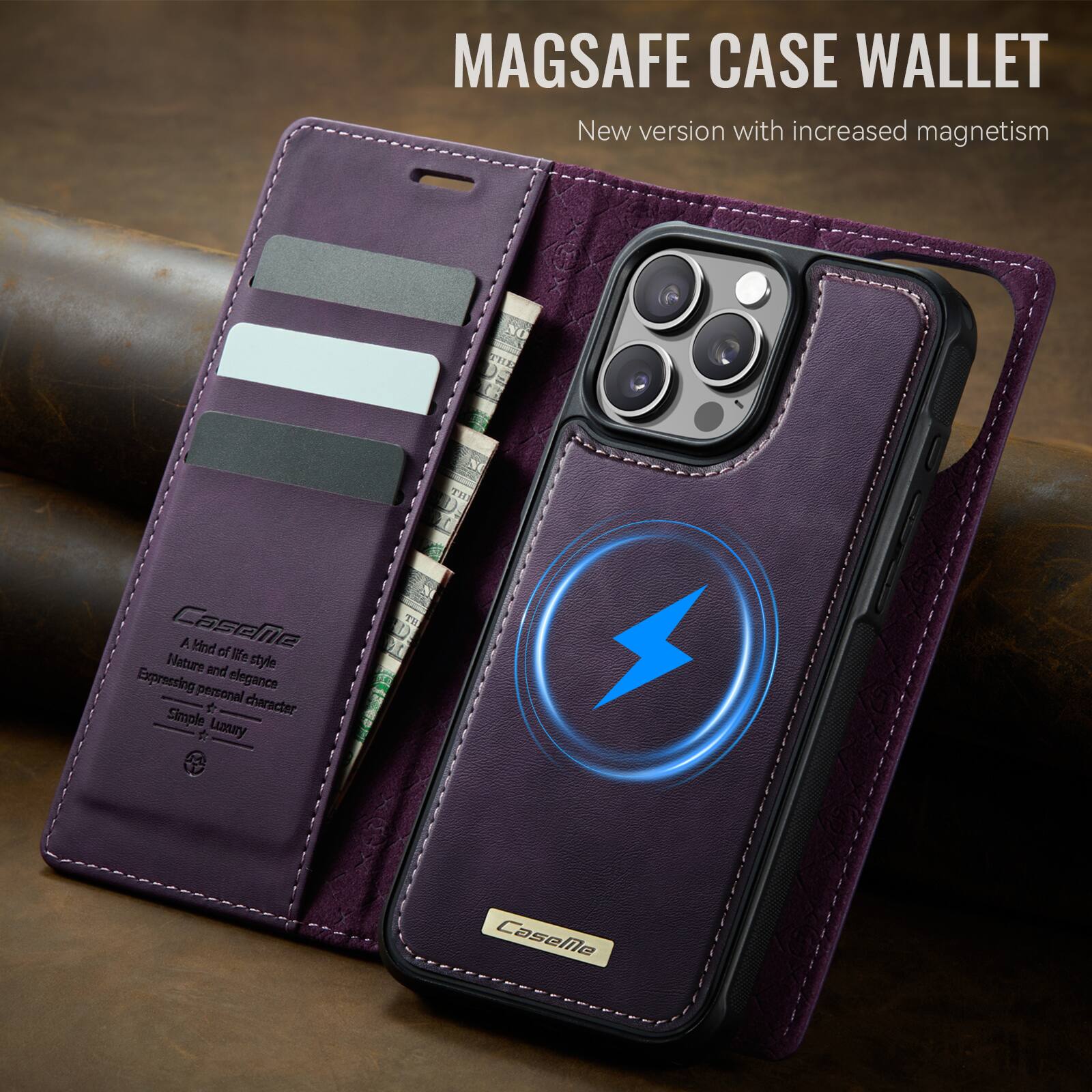 MAGSAFE CASE WALLET  
New version with increased magnetism  

A kind of life style  
Nature and elegance  
Expressing personal character  
Simple Luxury  

Caselite