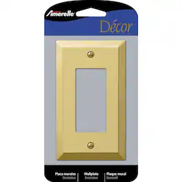 AMERELLE - Century Polished 1 gang Stamped Steel Decorator Wall Plate 1 pk - Brass