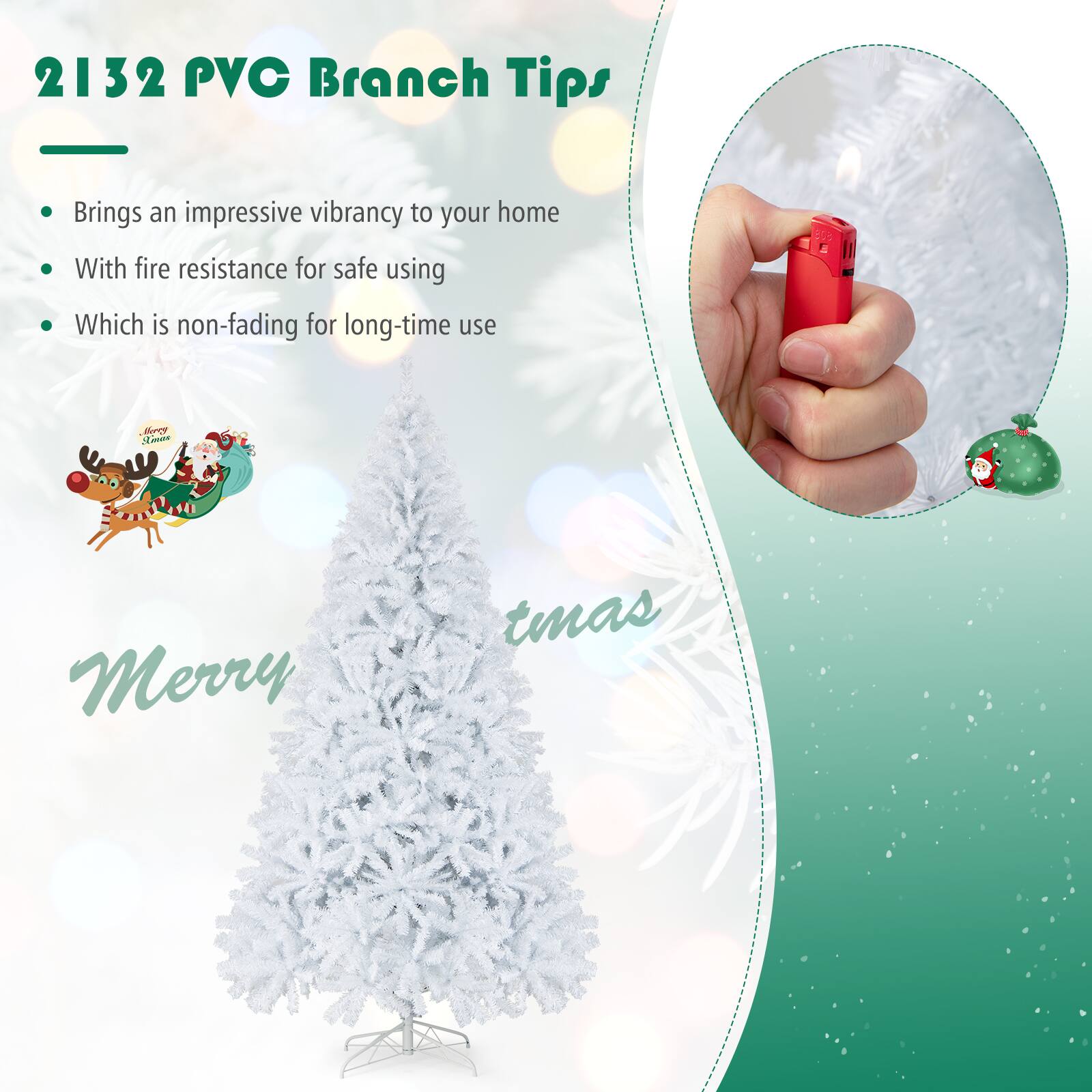 2132 PVC Branch Tips

- Brings an impressive vibrancy to your home
- With fire resistance for safe using
- Which is non-fading for long-time use

Merry Christmas