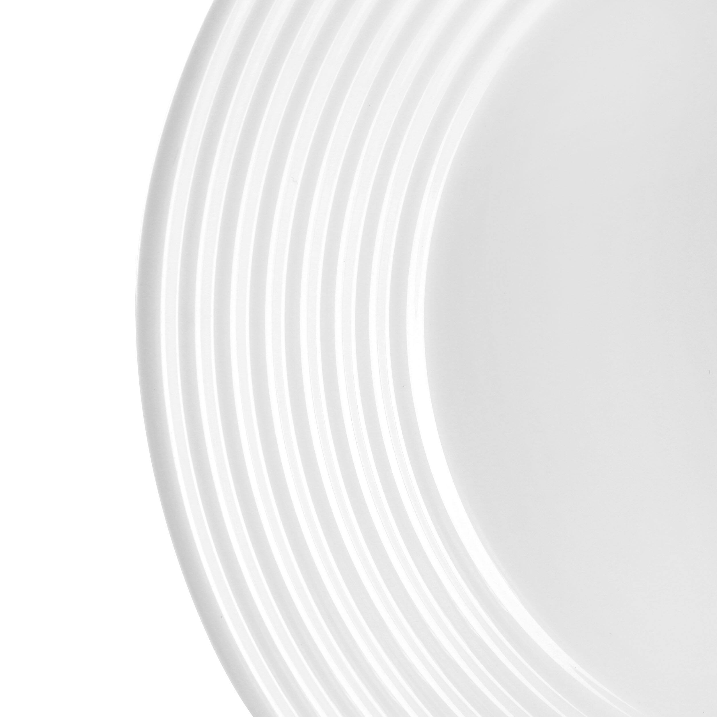 Alt View 3. Gibson - Gibson Ultra Patio 4 Piece Tempered Opal Glass Dinner Plate Set in White - White.