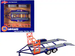 Tandem Car Trailer with Tire Rack "Union 76" for 1/43 Scale Model Cars by GMP - Blue
