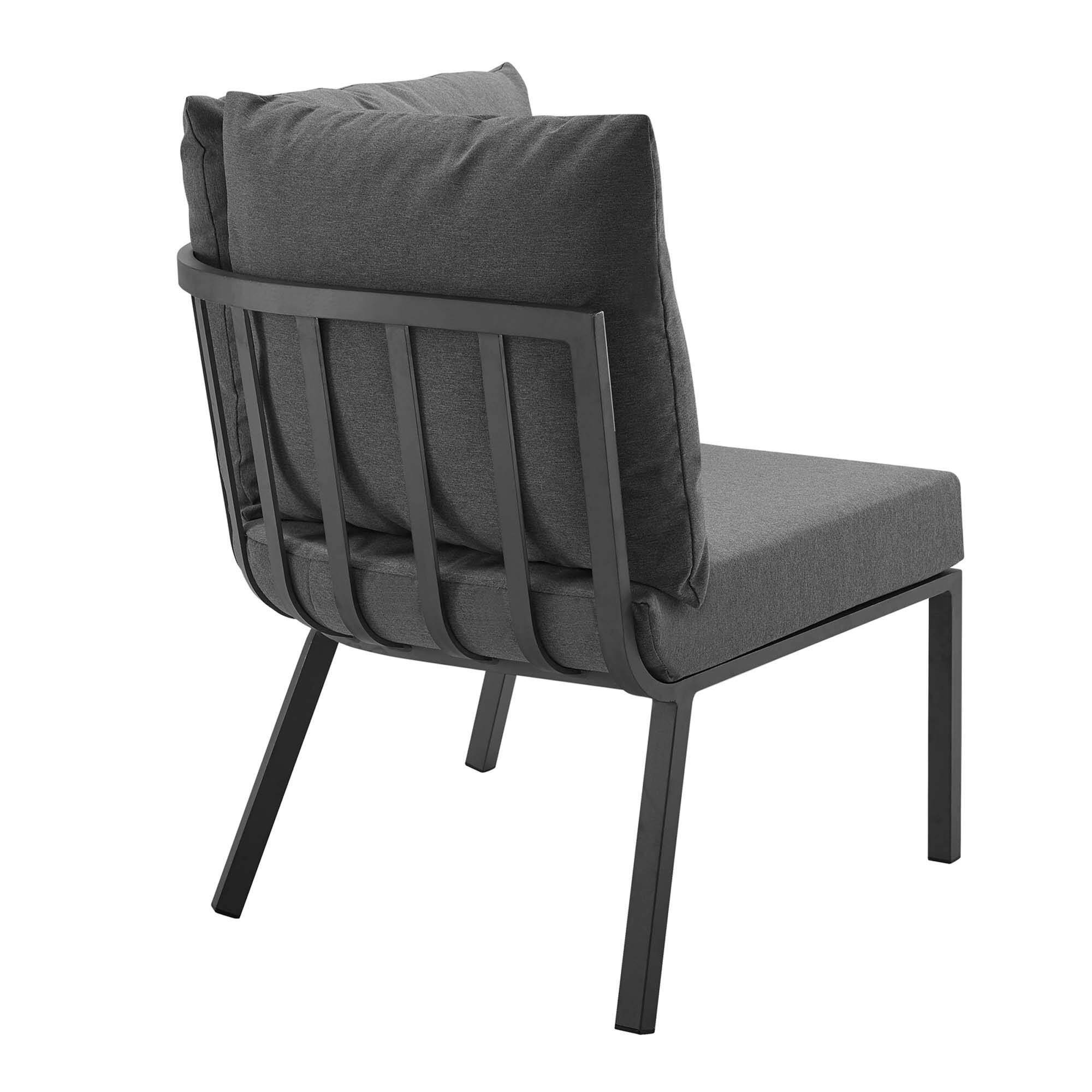 Alt View 2. Modway - Riverside Outdoor Patio Aluminum Corner Chair by Modway - Gray Charcoal.