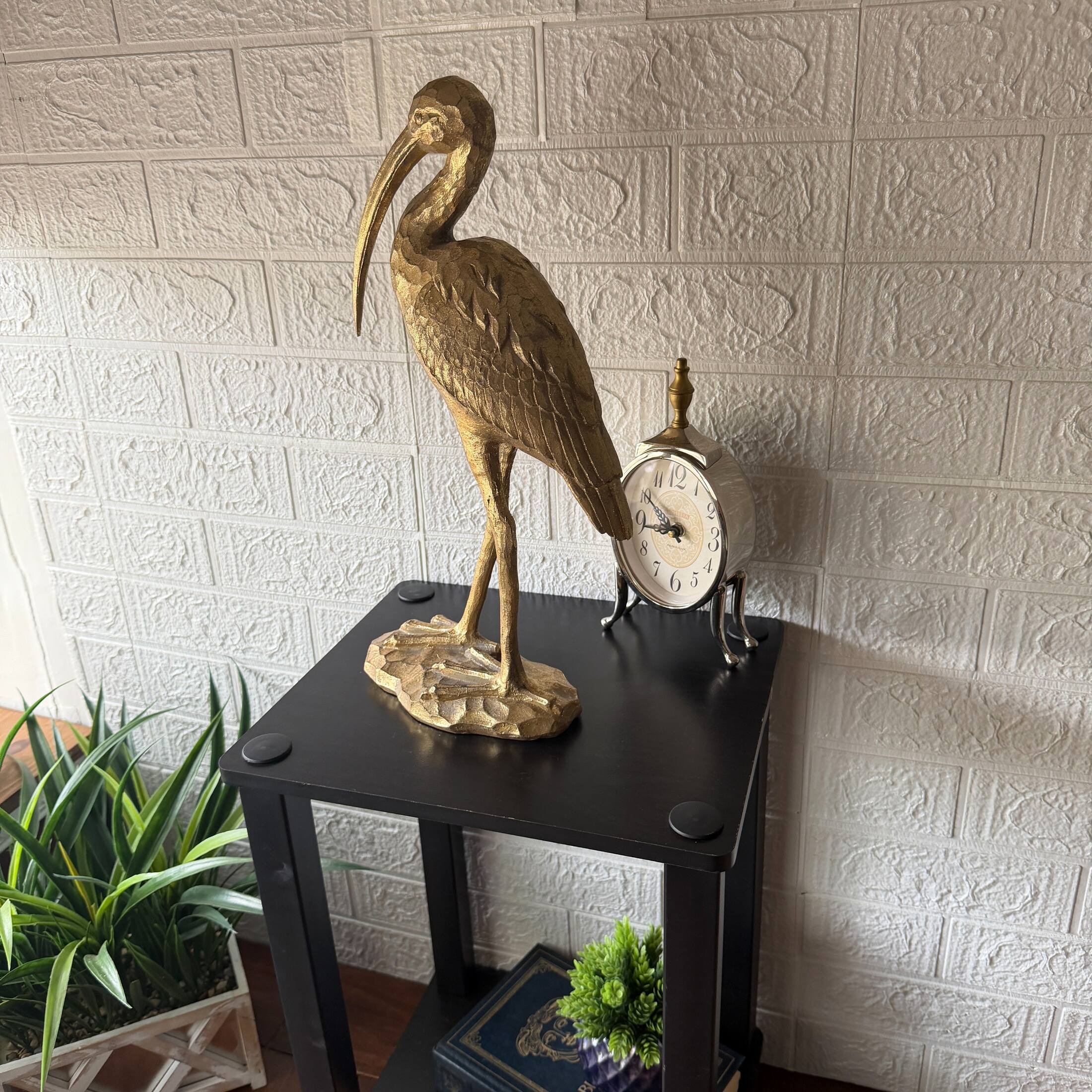 Alt View 4. Things2Die4 - Gold Pelican Statue 16 Inch Tall Resin Bird Sculpture Coastal Decor - Gold.