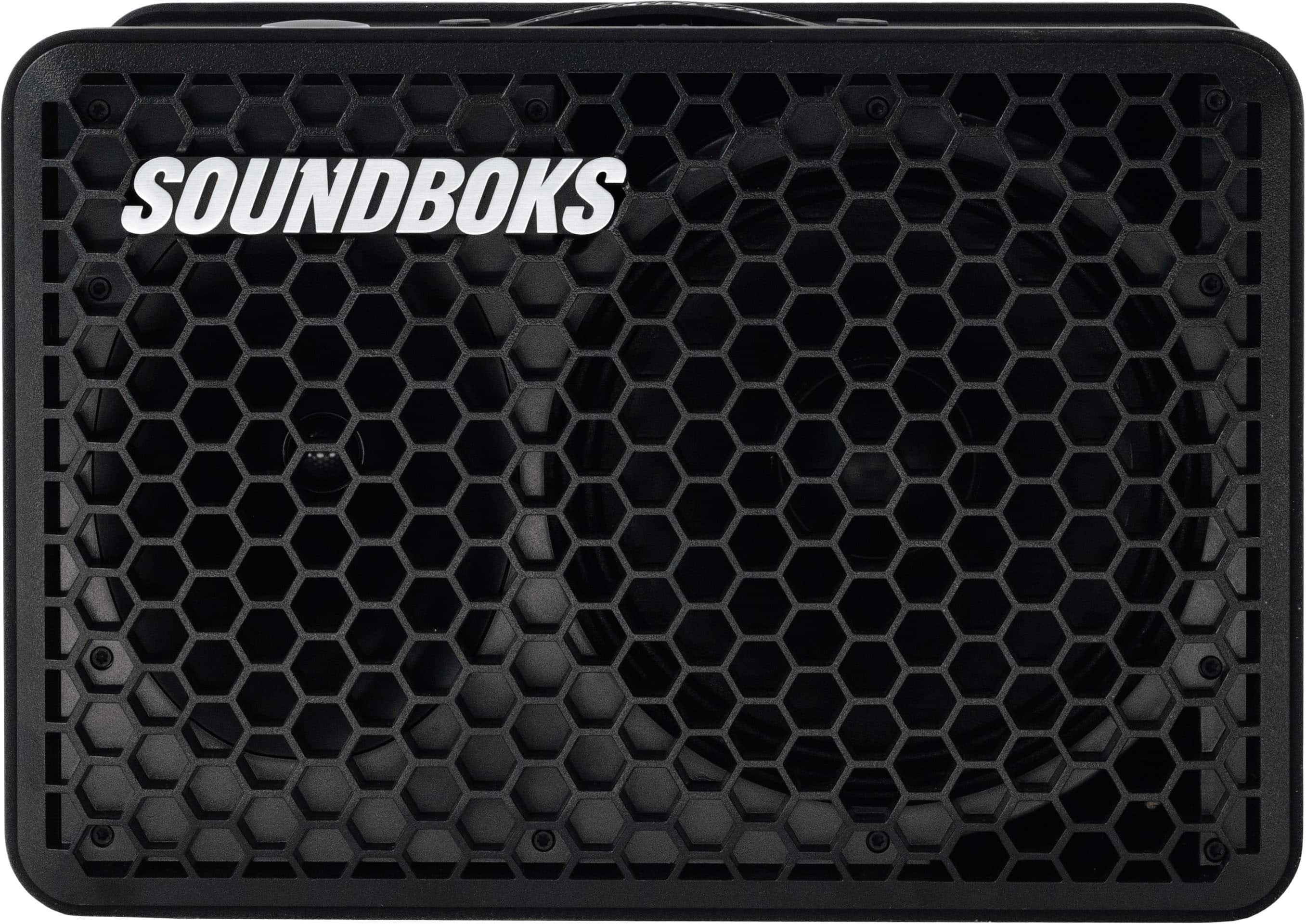 Front. SOUNDBOKS - GO - Portable Bluetooth Speaker with Swappable Rechargable Battery - Black.