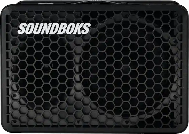 Front. SOUNDBOKS - GO - Portable Bluetooth Speaker with Swappable Rechargable Battery - Black.