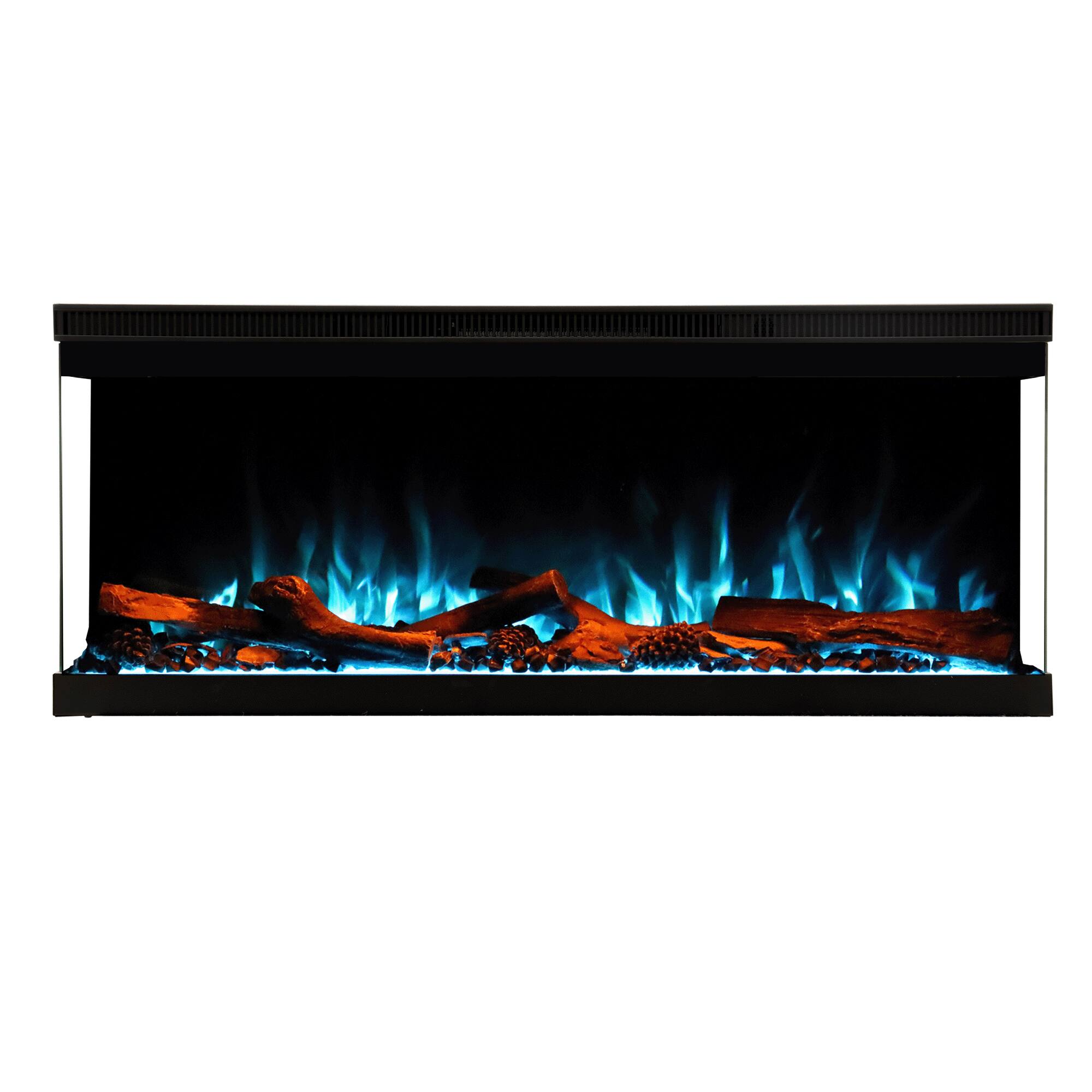 Alt View 3. Ihomeadore - 60 Inch Smart Electric Fireplace, 1500W Recessed or Wall Mounted Fireplace with Voice and App Control, 14 Flame Colors - Black.