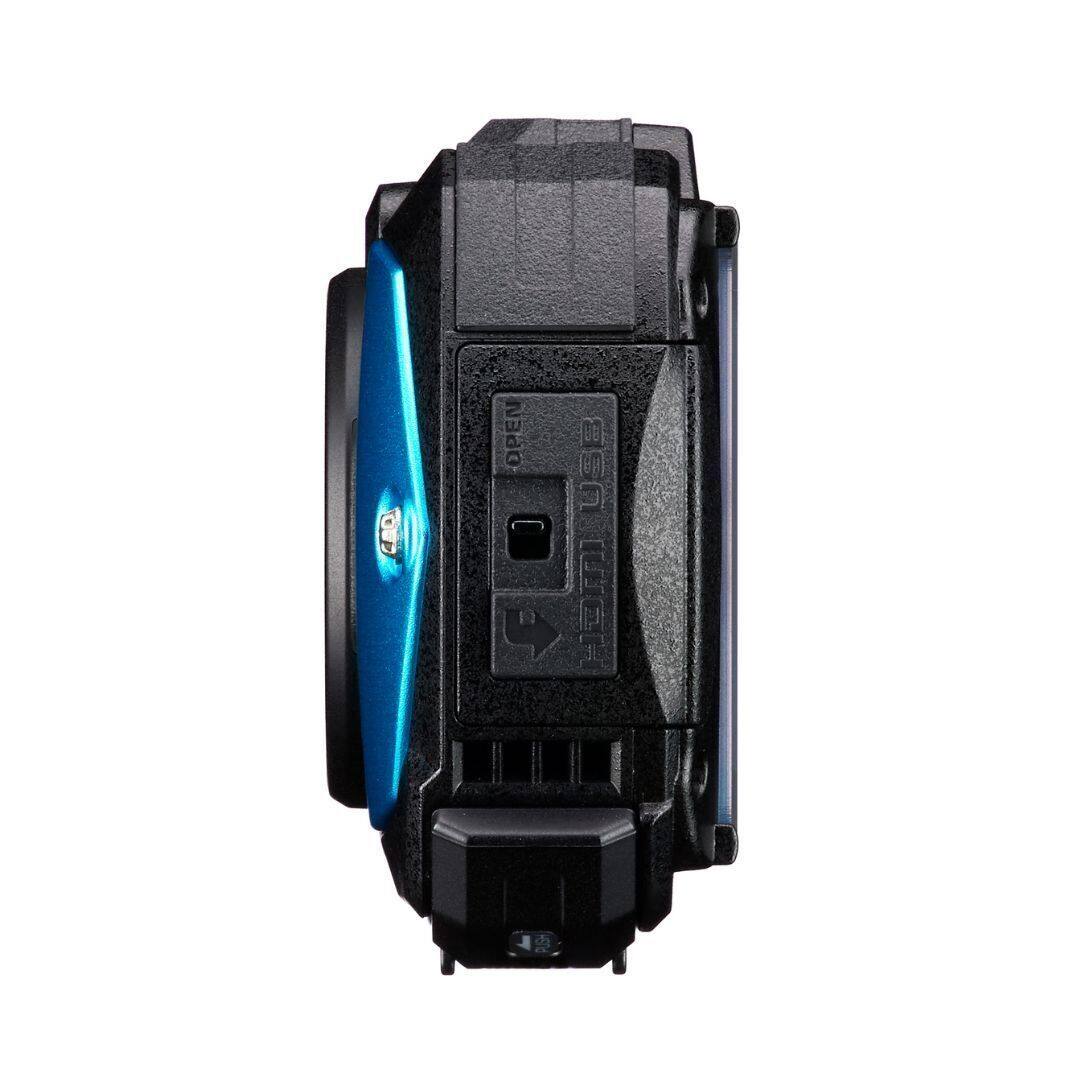 The image features a black and blue watch face with the word "OPEN" written on it. The watch has a blue light on the face and a black case. The watch is designed to be used with a wrist strap, which is not visible in the image.