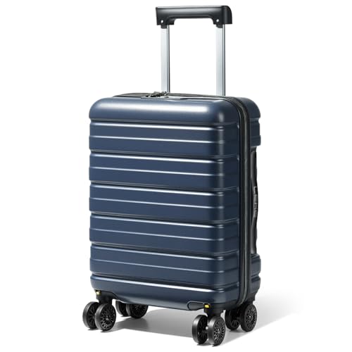 Front. Vulpecula Spade - 16 Inch Underseat Carry On Luggage Airline Approved, Hard Shell Suitcase with TSA Lock, Lightweight Spinner Wheels - A-Blue.