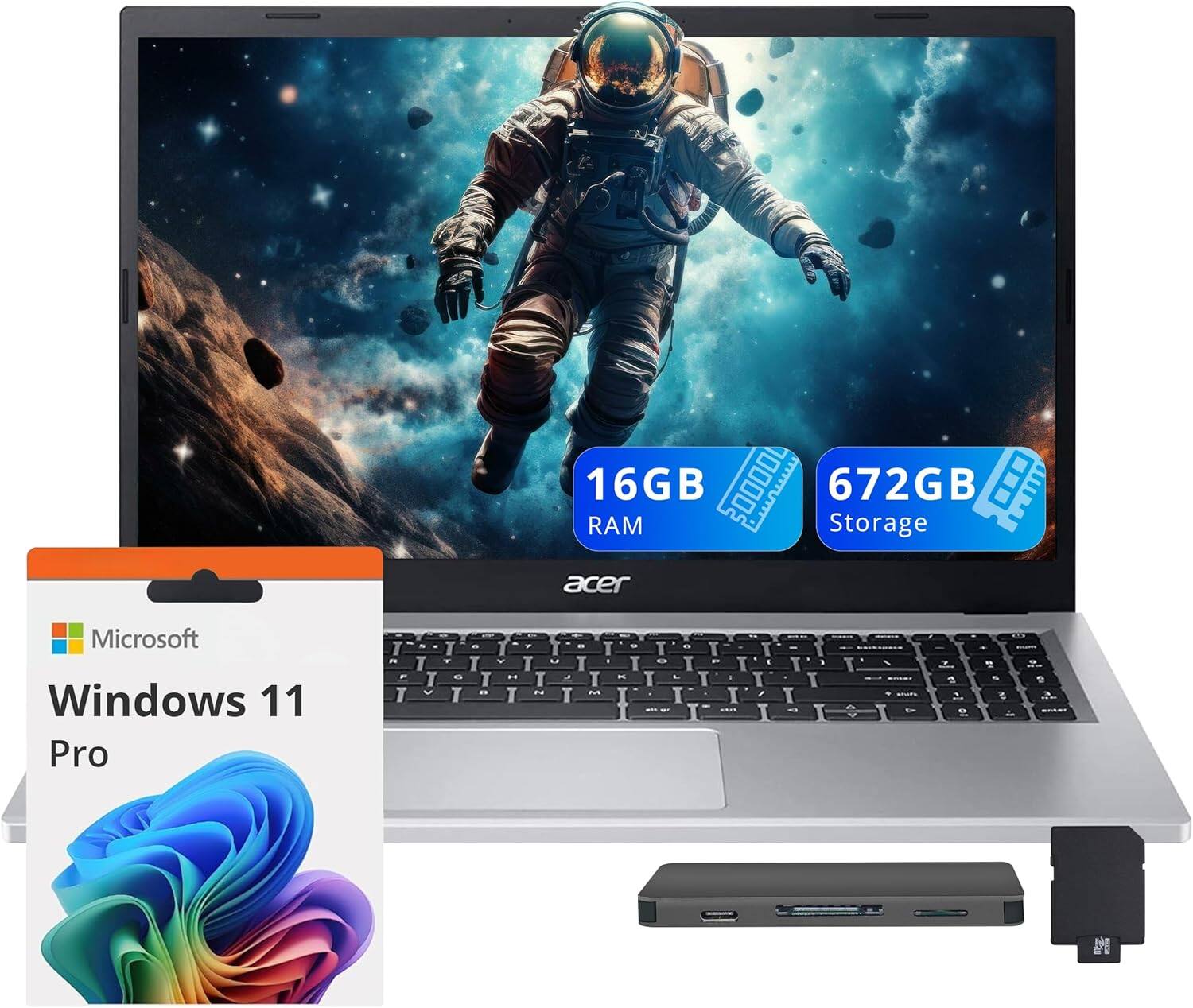 16GB RAM, 672GB Storage, Acer, Microsoft Windows 11 Pro