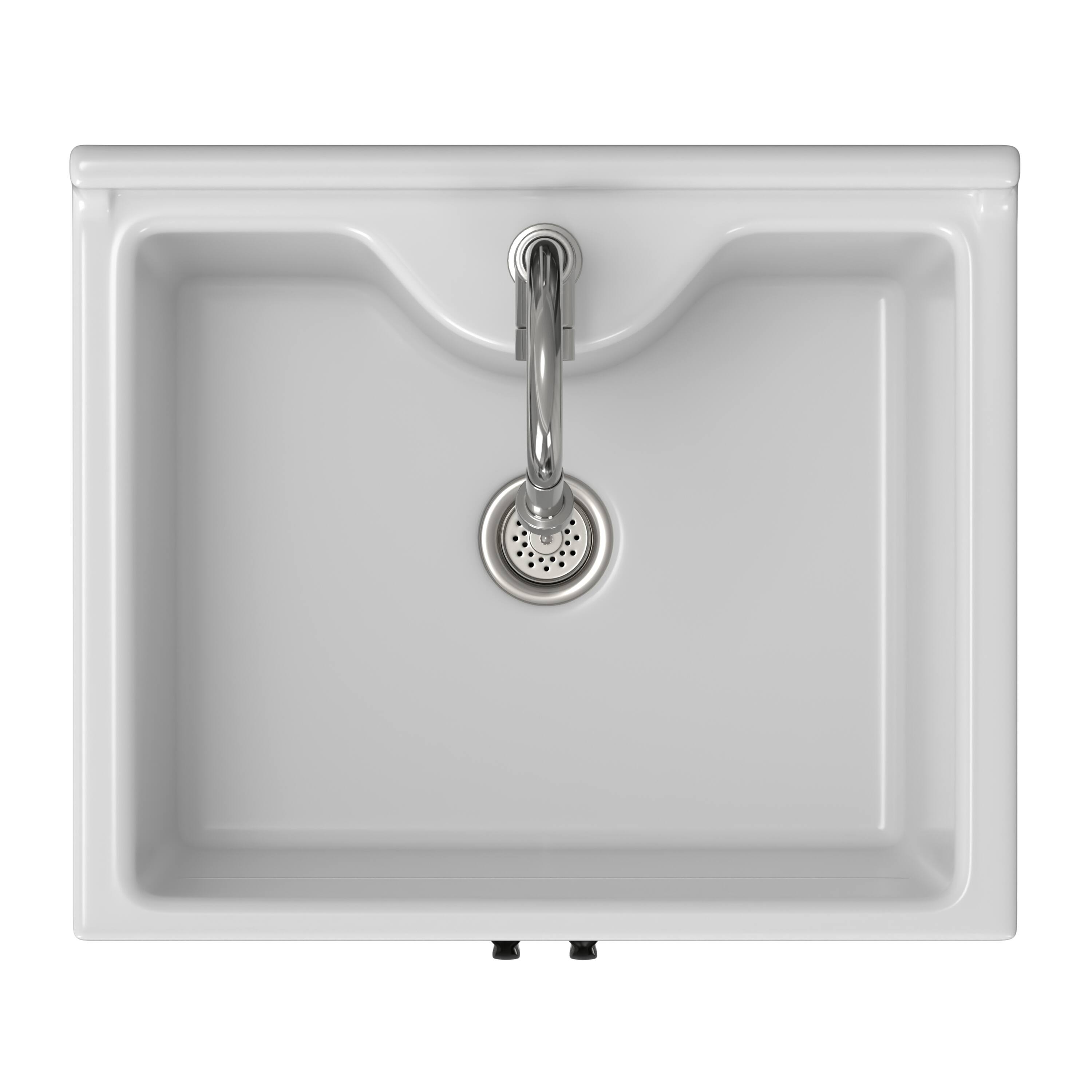 Alt View 2. Simpli Home - Maile All-In-One 24-inch Laundry Utility Sink and Cabinet - Pure White.