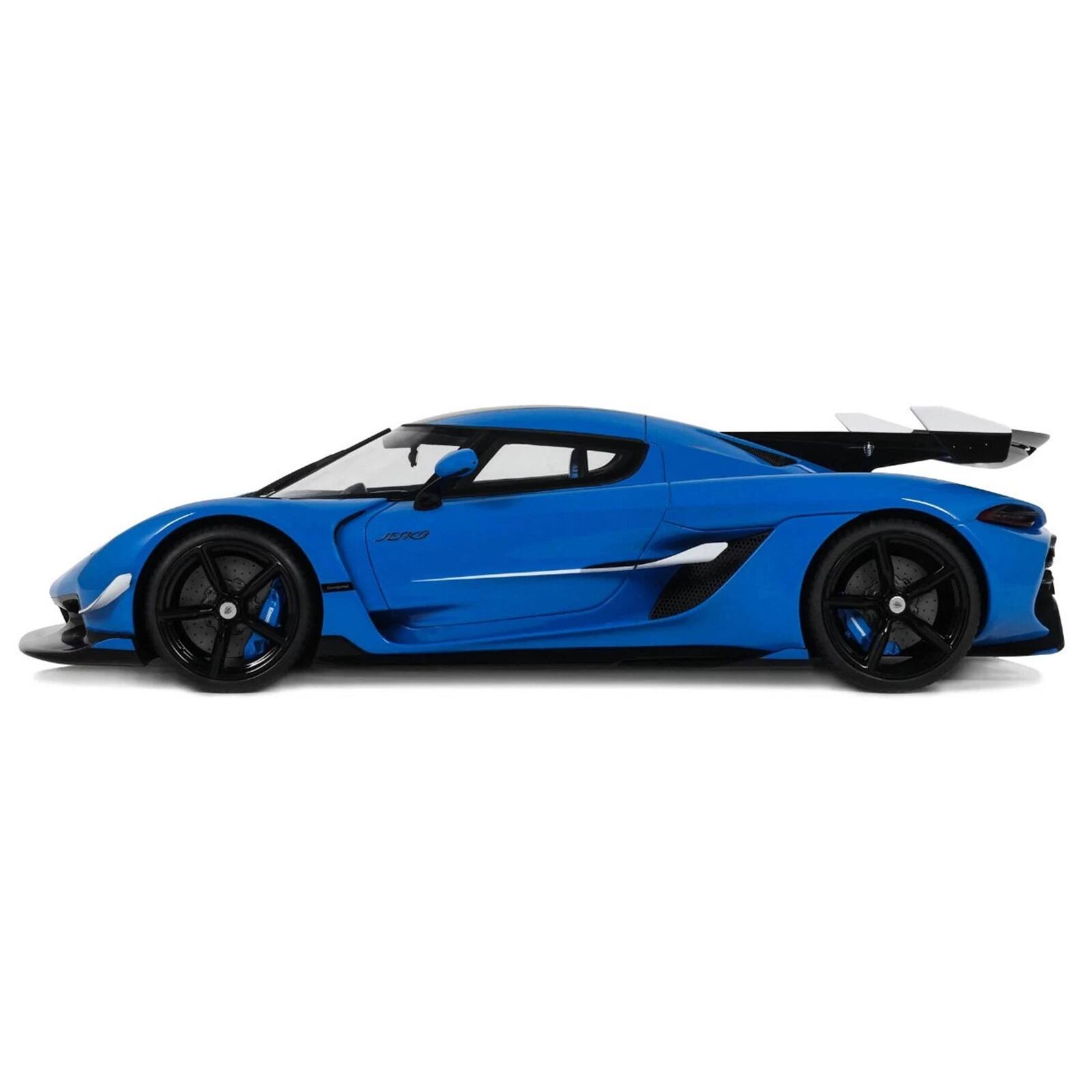 Alt View 3. GT Spirit - 2025 Koenigsegg Jesko Blue Metallic with Black Stripes 1/18 Model Car by GT Spirit.
