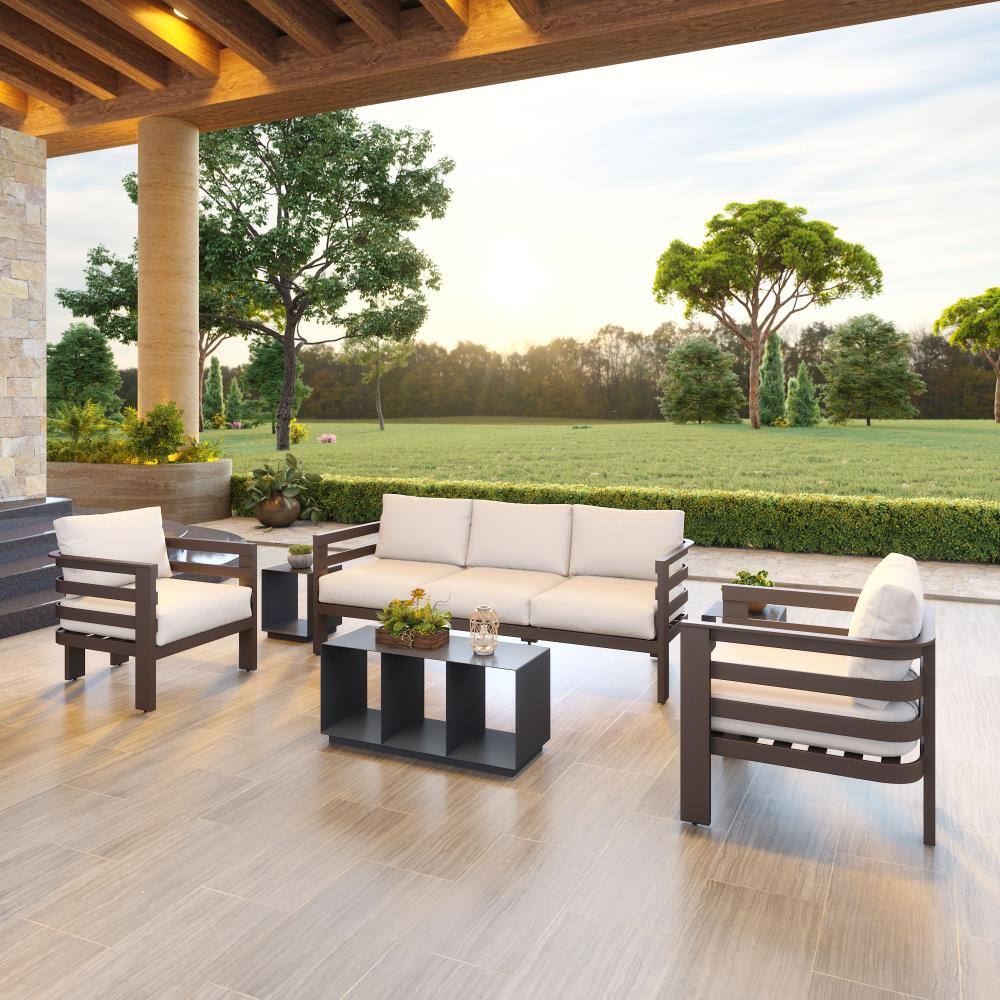 Left. Hivvago - Kokos Coffee Table Charcoal - Charcoal.