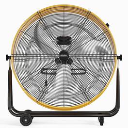Winado - 30 inch Industrial Drum Fan, 13000CFM High Velocity Metal Floor Fan with Handle, 3-Speeds, Air Circulator for Gym, Barn - Yellow
