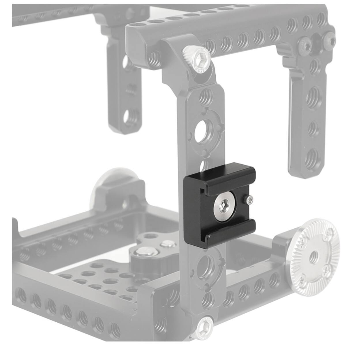 Alt View 1. CAMVATE - CAMVATE 3/8"-16 Cold Shoe Mount Adapter with ARRI Locating Pins.